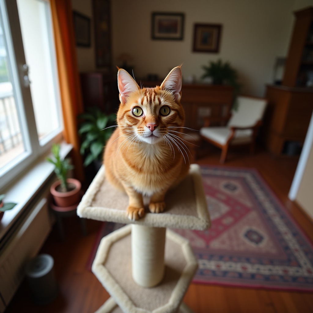 Gatto che esplora il suo territorio domestico con sicurezza